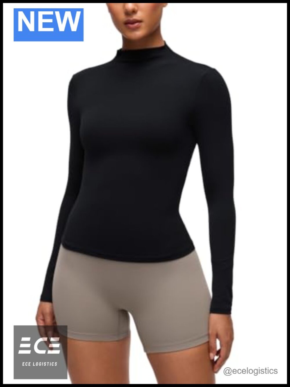 CRZ YOGA Softembrace Mock Neck Long Sleeve Top Fitted Workout Yoga Tee